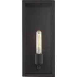 John Timberland Modern Industrial Outdoor Wall Light Fixture Sand Black 14 1/4" Clear Glass For Exterior House Porch Patio Outside -John Timberland GUEST ba5403a4 e2d2 46c0 95f8 1884f2bd1960