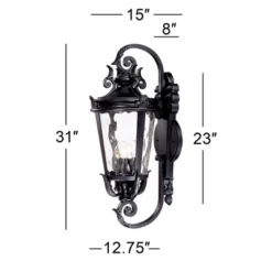 John Timberland Casa Marseille Vintage Rustic Outdoor Wall Light Fixture Textured Black Scroll 31" Clear Hammered Glass For Post Exterior Barn Deck 10 John Timberland Casa Marseille Vintage Rustic Outdoor Wall Light Fixture Textured Black Scroll 31" Clear Hammered Glass For Post Exterior Barn Deck -John Timberland GUEST bd79773f d193 4d81 bdfa 7996fd7bfbee