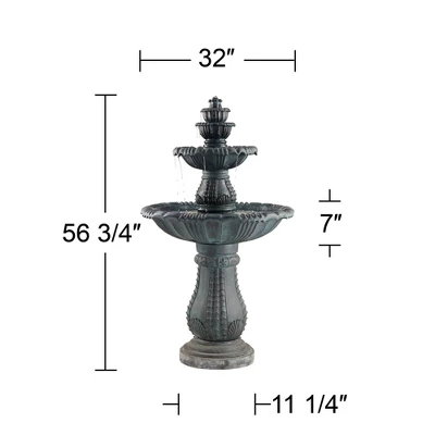 John Timberland Hampton Rustic 4 Tier Cascading Outdoor Floor Water Fountain With LED Light 56 3/4" For Yard Garden Patio Deck Porch Exterior Balcony 6 John Timberland Hampton Rustic 4 Tier Cascading Outdoor Floor Water Fountain With LED Light 56 3/4" For Yard Garden Patio Deck Porch Exterior Balcony - Image 6