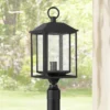 John Timberland Califa Modern Outdoor Post Light Black Metal Cage 21 3/4" Clear Seedy Glass For Exterior Barn Deck House Porch Yard Patio Home Outside
