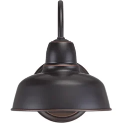John Timberland Urban Barn Industrial Rustic Wall Light Sconces Set Of 2 Oil Rubbed Bronze Hardwire 8 1/2" Fixture Gooseneck Arm For Bedroom Bathroom -John Timberland GUEST c25724b0 fb57 418c af2c 326523d4eb10