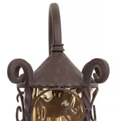 John Timberland Casa Seville Vintage Rustic Outdoor Wall Light Fixture Dark Walnut Scroll 18 1/2" Champagne Hammered Glass For Post Exterior Barn Deck -John Timberland GUEST c34166e4 cb2e 4e8f 902f 1dbd56855ff0