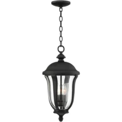 John Timberland Park Sienna Vintage Outdoor Hanging Light Black Metal 20" Clear Glass For Post Exterior Barn Deck House Porch Yard Patio Home Outside -John Timberland GUEST c42c0c28 3a54 43ff 9292 8320cc4e457a