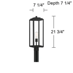 John Timberland Titan Modern Outdoor Post Light Mystic Black 21 3/4" Clear Glass Panels For Exterior Barn Deck House Porch Yard Patio Home Outside -John Timberland GUEST c5accce4 b37d 4353 8288 4e8009ff2e42