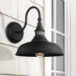 John Timberland Gough Rustic Industrial Wall Light Fixture Set Of 2 Texturized Black Dusk To Dawn Motion Sensor 12 1/2" For Post Exterior Barn Deck -John Timberland GUEST c69d3897 cdb8 4273 bb50 575e4fefac46