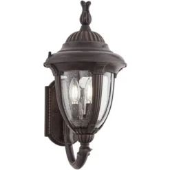 John Timberland Casa Sierra Rustic Vintage Outdoor Wall Light Fixture Bronze Upbridge 19 1/8" Clear Seedy Glass For Post Exterior Barn Deck House Yard -John Timberland GUEST c7e108cd 76f2 4832 9953 07329edf3c8e
