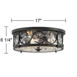 John Timberland Paseo Rustic Industrial Flush Mount Outdoor Ceiling Light Matte Black 6 1/4" Clear Hammered Glass Damp Rated For Post Exterior Barn 11 John Timberland Paseo Rustic Industrial Flush Mount Outdoor Ceiling Light Matte Black 6 1/4" Clear Hammered Glass Damp Rated For Post Exterior Barn -John Timberland GUEST c81f9f80 edd7 4c3d ad48 335b4dbce577