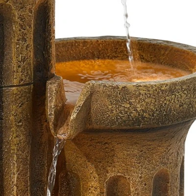 John Timberland Sphere Jugs And Column Rustic Cascading Outdoor Floor Water Fountain With LED Light 50" For Yard Garden Patio Home Deck Porch House 2 John Timberland Sphere Jugs And Column Rustic Cascading Outdoor Floor Water Fountain With LED Light 50" For Yard Garden Patio Home Deck Porch House - Image 2