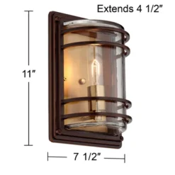John Timberland Habitat Modern Outdoor Wall Light Fixtures Set Of 2 Bronze Brass 11" Clear Glass For Post Exterior Barn Deck House Porch Yard Patio -John Timberland GUEST cabbbd5c 7e38 4a47 a2f1 df7757854503