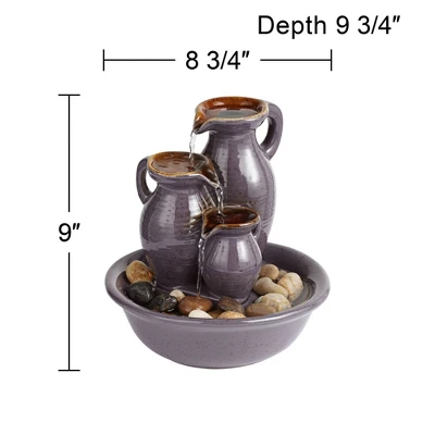 John Timberland Triple Jug Rustic Zen Cascading Indoor Tabletop Water Fountain 9" For Table Office Desk Home Bedroom House Living Room Relaxation 4 John Timberland Triple Jug Rustic Zen Cascading Indoor Tabletop Water Fountain 9" For Table Office Desk Home Bedroom House Living Room Relaxation - Image 4