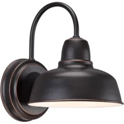 John Timberland Urban Barn Rustic Industrial Farmhouse Outdoor Wall Light Fixtures Set Of 2 Oil Rubbed Bronze Gooseneck Arm 11 1/4" For Post Exterior -John Timberland GUEST cb4a31eb 26b7 4bd2 a88b 6ac4a84dc956