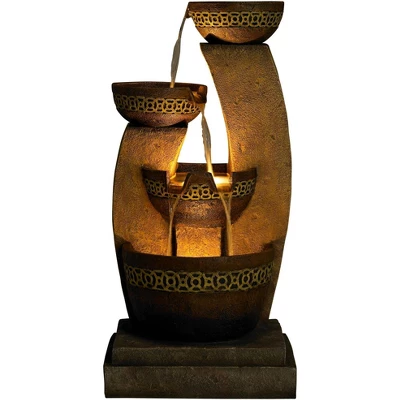 John Timberland Outdoor Floor Water Fountain Four Bowl Cascading Waterfall 41" Tall For Yard Garden Lawn 5 John Timberland Outdoor Floor Water Fountain Four Bowl Cascading Waterfall 41" Tall For Yard Garden Lawn - Image 5