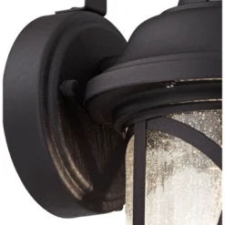 John Timberland Capistrano Mission Outdoor Wall Light Fixtures Set Of 2 Black Dusk To Dawn Motion Sensor 15 3/4" Clear Seeded Glass For Post Exterior -John Timberland GUEST cd2a5468 49b0 4a11 89e5 decc3000eef8