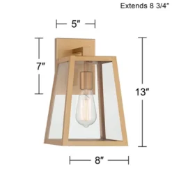 John Timberland Arrington Modern Outdoor Wall Light Fixture Soft Gold Metal 13" Clear Glass For Post Exterior Barn Deck House Porch Yard Posts Patio -John Timberland GUEST d00c3af2 bc48 4d24 acea 56ae47372439