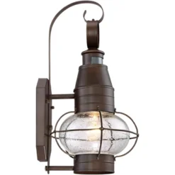 John Timberland Galt Rustic Outdoor Wall Light Fixture Oil Rubbed Bronze Motion Sensor Dusk To Dawn 19 3/4" Clear Seedy Glass For Post Exterior Barn -John Timberland GUEST d20968a1 1073 4bf0 a20b 94c95e1393d6