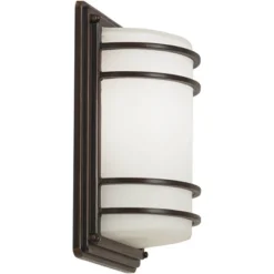 John Timberland Habitat Modern Outdoor Wall Light Fixtures Set Of 2 Rubbed Bronze 11" Opal Glass For Post Exterior Barn Deck House Porch Yard Patio -John Timberland GUEST d2ddcdfe 4ee0 422a 9da7 9b6c4f6de276