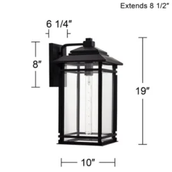 John Timberland North House Mission Outdoor Wall Light Fixture Matte Black Metal 19" Clear Glass For Post Exterior Barn Deck House Porch Yard Patio -John Timberland GUEST d4656e24 0dd7 429b 95e3 2552b08d9fc2