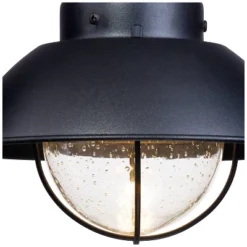 John Timberland Industrial Outdoor Wall Light Fixtures Set Of 2 Black Metal LED 8" Seedy Glass For Exterior Barn Deck House Porch -John Timberland GUEST d4ae4681 3aeb 414b 819e 91888a6bfc13