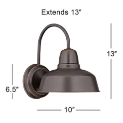 John Timberland Rustic Farmhouse Outdoor Wall Light Fixture Urban Barn Oil Rubbed Bronze Steel 13" For Exterior House Porch Patio -John Timberland GUEST d7c03f12 1f79 46d9 8720 22ebf8aaf6b5