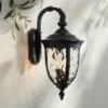 John Timberland Bellagio Vintage Rustic Outdoor Wall Light Fixture Textured Black Downbridge 20 1/2" Clear Hammered Glass For Post Exterior Barn Deck