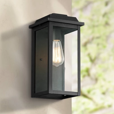 John Timberland Eastcrest Modern Outdoor Wall Light Fixture Textured Black 14" Clear Glass Panels For Post Exterior Barn Deck House Porch Yard Patio 1 John Timberland Eastcrest Modern Outdoor Wall Light Fixture Textured Black 14" Clear Glass Panels For Post Exterior Barn Deck House Porch Yard Patio