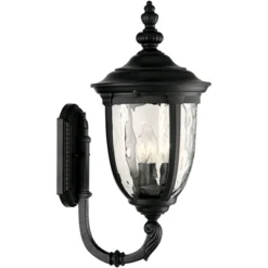 John Timberland Bellagio Vintage Rustic Outdoor Wall Light Fixture Textured Black Upbridge 21" Clear Hammered Glass For Post Exterior Barn Deck House -John Timberland GUEST dbd6a98d dc71 47a6 b751 a143f26f46dd