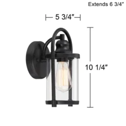 John Timberland Rustic Farmhouse Outdoor Wall Light Fixtures Set Of 2 Black 10 1/4" Clear Glass For Exterior Barn Deck House Porch Yard Patio Outside -John Timberland GUEST de59d56f 2dcf 4f4d a526 b27a28c99067