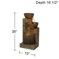 John Timberland Outdoor Floor Water Fountain Three Bowl Floor Cascade 35" For Yard Garden Lawn 14 John Timberland Outdoor Floor Water Fountain Three Bowl Floor Cascade 35" For Yard Garden Lawn -John Timberland GUEST dedd901c 3847 45b7 be87 e4128a83f4ec