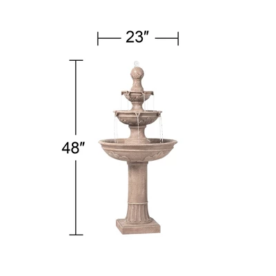 John Timberland Stafford Rustic 3 Tier Cascading Bubbler Outdoor Floor Water Fountain 48" For Yard Garden Patio Home Deck Porch House Exterior Balcony 5 John Timberland Stafford Rustic 3 Tier Cascading Bubbler Outdoor Floor Water Fountain 48" For Yard Garden Patio Home Deck Porch House Exterior Balcony - Image 5