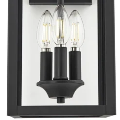 John Timberland Mira Modern Outdoor Wall Light Fixture Flat Black 21 1/2" Clear Glass For Post Exterior Barn Deck House Porch Yard Posts Patio Home -John Timberland GUEST e1a50ad4 0183 443e 83b5 81b6bf53fa7d