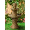 John Timberland Tuscan Garden Rustic 3 Tier Basin Outdoor Floor Water Fountain 41 1/2" For Yard Backyard Garden Patio Home Deck Porch House Exterior