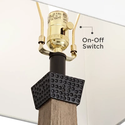 John Timberland Buchan Rustic Farmhouse Table Lamps 29 1/2" Tall Set Of 2 Faux Wood Oatmeal Square Shade For Bedroom Living Room Bedside Nightstand 3 John Timberland Buchan Rustic Farmhouse Table Lamps 29 1/2" Tall Set Of 2 Faux Wood Oatmeal Square Shade For Bedroom Living Room Bedside Nightstand - Image 3