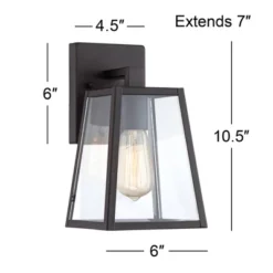 John Timberland Arrington Modern Outdoor Wall Lights Fixtures Set Of 2 Mystic Black 10 3/4" Clear Glass For Exterior Barn Deck House Porch Yard Patio -John Timberland GUEST e53b9b1f 23bd 4b1d ba37 7f9c8ad1bb7c