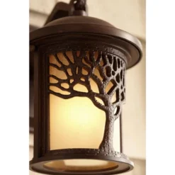 John Timberland Rustic Outdoor Wall Light Fixture Bronze 9 1/2" Tree Etched Glass Sconce For Exterior House Deck Patio Porch Lighting -John Timberland GUEST e5476743 7e32 482b 97ce 91b4900a711d
