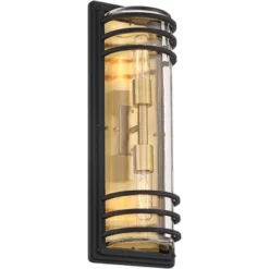 John Timberland Habitat Modern Outdoor Wall Light Fixture Black Brass Metal 21" Clear Glass For Post Exterior Barn Deck House Porch Yard Posts Patio -John Timberland GUEST e7aff8d7 b5f2 471b 826c bf78927fbe1a