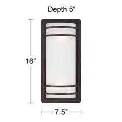 John Timberland Habitat Modern Industrial Outdoor Wall Light Fixtures Set Of 2 Rubbed Bronze 16" Opal Glass For Post Exterior Barn Deck -John Timberland GUEST e8300714 1d56 4c45 98b3 487035d96d85