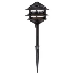 John Timberland Pagoda Black 10-Piece Outdoor LED Landscape Lighting Set