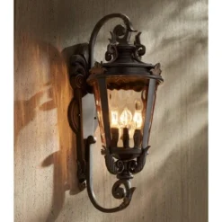 John Timberland Casa Marseille Vintage Rustic Outdoor Wall Light Fixture Bronze Scroll 27 1/2" Hammered Glass For Post Exterior Barn Deck House Porch 9 John Timberland Casa Marseille Vintage Rustic Outdoor Wall Light Fixture Bronze Scroll 27 1/2" Hammered Glass For Post Exterior Barn Deck House Porch -John Timberland GUEST eb3c4d86 ec67 429d 927a d5f5bcc98abd