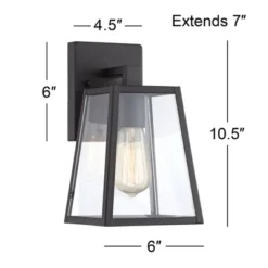 John Timberland Arrington Modern Outdoor Wall Light Fixture Mystic Black 10 3/4" Clear Glass For Post Exterior Barn Deck House Porch Yard Posts Patio -John Timberland GUEST ec05a7ac efcb 43b4 b78f b09bf7b298ee