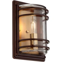 John Timberland Habitat Modern Outdoor Wall Light Fixtures Set Of 2 Bronze Brass 11" Clear Glass For Post Exterior Barn Deck House Porch Yard Patio -John Timberland GUEST ed709cc8 d5a5 4b6f 8a98 2129325dce43