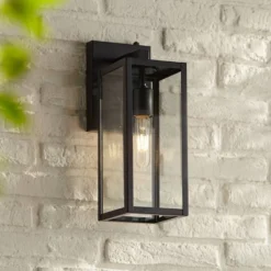 John Timberland Titan Modern Outdoor Wall Light Fixtures Set Of 2 Mystic Black Dusk To Dawn 14" Clear Glass For Post Exterior Barn Deck 12 John Timberland Titan Modern Outdoor Wall Light Fixtures Set Of 2 Mystic Black Dusk To Dawn 14" Clear Glass For Post Exterior Barn Deck -John Timberland GUEST eeb943dc 6d2b 4357 ab8d a88f1323732e