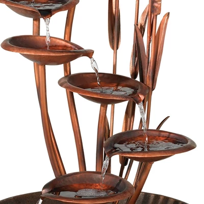 John Timberland Water Lilies And Cat Tails Rustic Cascading Outdoor Floor Water Fountain 33" For Yard Garden Patio Home Deck Porch House Exterior Roof 3 John Timberland Water Lilies And Cat Tails Rustic Cascading Outdoor Floor Water Fountain 33" For Yard Garden Patio Home Deck Porch House Exterior Roof - Image 3