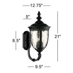 John Timberland Bellagio Vintage Rustic Outdoor Wall Light Fixture Textured Black Upbridge 21" Clear Hammered Glass For Post Exterior Barn Deck House -John Timberland GUEST f000e48b b687 40b6 8951 03ded90416ad