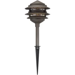 John Timberland Three-Tier Pagoda 11" High Bronze LED Landscape Path Light -John Timberland GUEST f0039231 eddc 4b35 8357 2b7799f71d4b