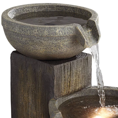 John Timberland Four Tier Rustic Cascading Outdoor Floor Water Fountain With LED Light 40 1/2" For Yard Garden Patio Home Deck Porch House Roof 2 John Timberland Four Tier Rustic Cascading Outdoor Floor Water Fountain With LED Light 40 1/2" For Yard Garden Patio Home Deck Porch House Roof - Image 2