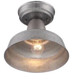 John Timberland Urban Barn Rustic Industrial Farmhouse Semi Flush Mount Outdoor Ceiling Light Galvanized Metal 8 3/4" For Post Exterior Barn Deck Yard -John Timberland GUEST f3ae8d49 fe14 4eb7 903c 538833db96f3