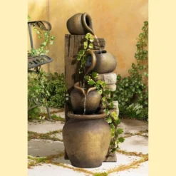 John Timberland Cascading Rustic Three Jugs Outdoor Floor Water Fountain 33" For Yard Garden Patio Home Deck Porch House Exterior Balcony Roof -John Timberland GUEST f7089770 1437 49e6 a106 714ee7b3a4af
