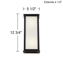 John Timberland Modern Outdoor Wall Light Fixtures Set Of 2 Black 12 3/4" Milky White Glass Panels For Post Exterior Barn Deck -John Timberland GUEST f78cd893 d53e 4157 8fba 63e71e4bf0c6
