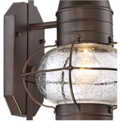 John Timberland Galt Rustic Outdoor Wall Light Fixture Oil Rubbed Bronze Motion Sensor Dusk To Dawn 19 3/4" Clear Seedy Glass For Post Exterior Barn -John Timberland GUEST f7b402b0 6ee1 4c92 a858 6a0b5d1694d4