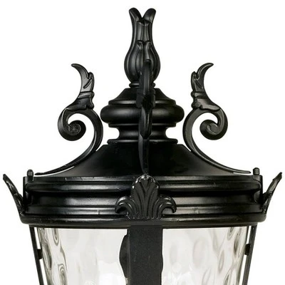 John Timberland Casa Marseille Vintage Outdoor Post Light Textured Black With Pier Mount 29" Clear Hammered Glass For Exterior Barn Deck House Porch 2 John Timberland Casa Marseille Vintage Outdoor Post Light Textured Black With Pier Mount 29" Clear Hammered Glass For Exterior Barn Deck House Porch - Image 2